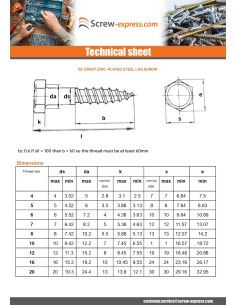 Coach Screws/Hexagonal Head Wood Stainless Steel A4 8X50 2