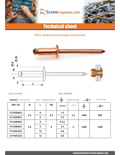 Rivet TRS copper rod bronze 3.2X8 2