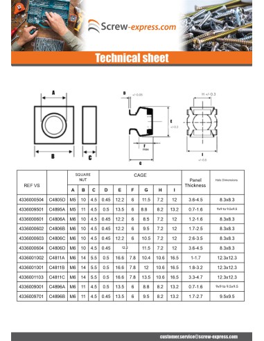 1 x Caged Nut Stainless Steel Zinc Plated C4800...