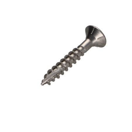1 x Chipboard Screw Tekor Stainless Steel A2 Countersunk Head With Serration T10 3X25 Thread Length: 18 cut Type 17