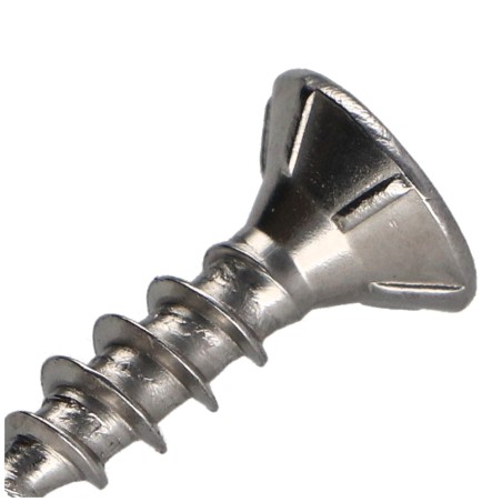 1 x Chipboard Screw Tekor Stainless Steel A2 Countersunk Head With Serration T10 3X12 Full Thread cut Type 17 Drilling