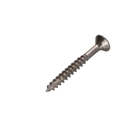 1 x Chipboard Screw Tekor Stainless Steel A2 Countersunk Head With Serration T10 3x30 Thread Length: 18 cut Type 17