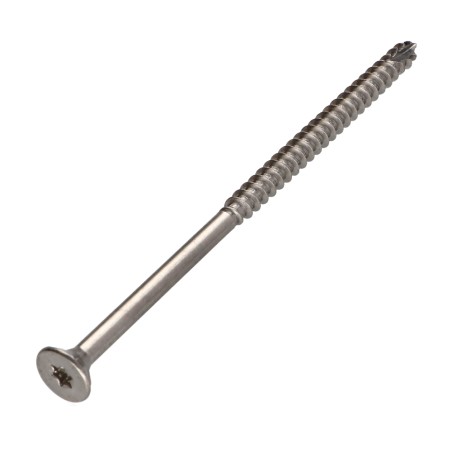1 x Chipboard Screw Tekor Stainless Steel A2 Countersunk Head With Serration T25 6X120 Thread Length: 70 cut Type 17