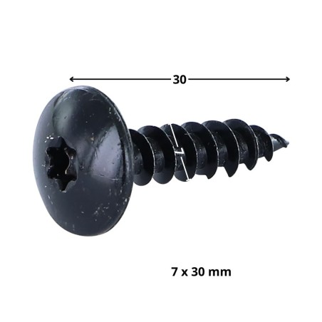 1 x Chipboard Screw Tekor Screw Truss 7X30 Thread Length: 30 T30 Black Zinc Plated cut Type 17 Drilling Point