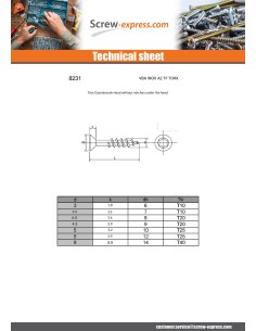 Chipboard Screw Stainless Steel A2 Countersunk Head 5X20... 2