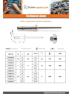 Multigrip blind rivets Aluminum Steel Rod TRS 4X12 RAL5017 2