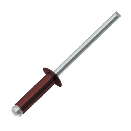 1 x Blind rivets Aluminium Stahlgewinde 3.2X12 Standard round head Ral3009/Oxide Red