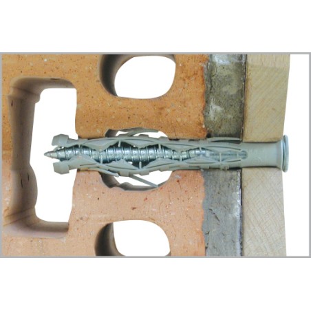 1 x Hammer Plug Long Nylon 10X100 + Screw Countersunk Head Zinc Plated