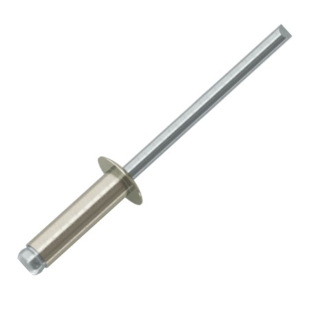 1 x Blind rivets Aluminium Stahlgewinde 4X10 Standard round head Ral9002/Grey White