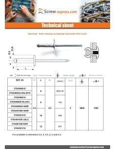Blind rivets Aluminium Stahlgewinde 4.8X16 Standard round... 2