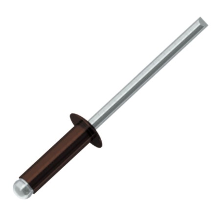 1 x Blind rivets Aluminium Stahlgewinde 4X10 Standard round head Ral8017/Chocolate Brown