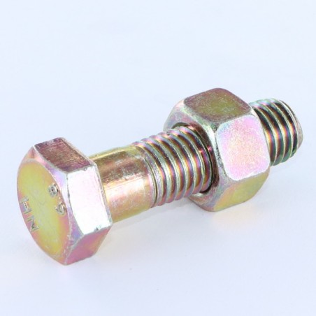 1 x Bolt With Nut Hexagonal Head M8X130 Class 8.8 Yellow Zinc 200 Hour Salt Spray Without Red Rust
