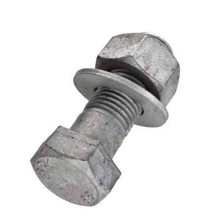 1 x Bolt With Nut Hexagonal Head M22X70+RD. M22X45X3X M Class 8.8 Hot Dip Galvanized
