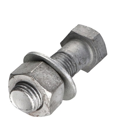 1 x Bolt With Nut Hexagonal Head M22X70+RD. M22X45X3X M Class 8.8 Hot Dip Galvanized