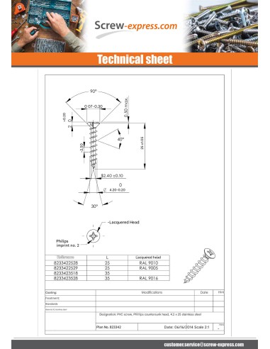 1 x Screw For Plastic Stainless Steel A2 Pan...