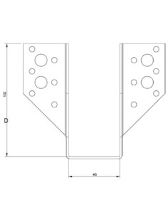 Joist hanger U-shaped to Wings External 46X102 Black Zinc... 2