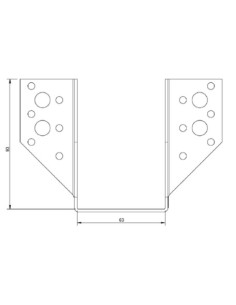 Joist hanger U-shaped to Wings External 63X98 Black Zinc... 2