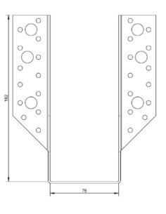 Joist hanger U-shaped to Wings External 75X182 Black Zinc... 2
