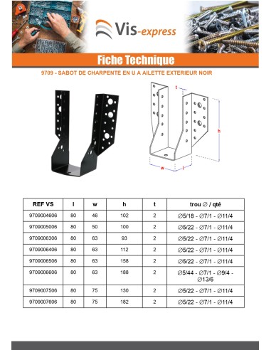 1 x Joist hanger U-shaped to Wings External...