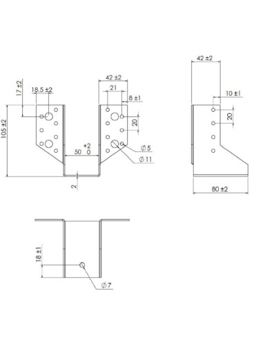 1 x Joist hanger U-shaped to Wings External...