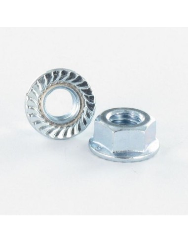 1 x Flange nut With Serration M6 Geomet 500B steel