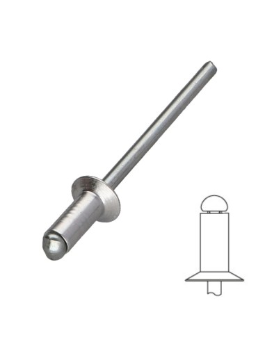 1 x Blind rivets Aluminium Stahlgewinde 5X16...
