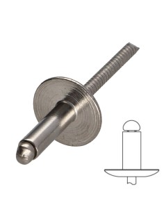 Rivet AL/A4 Extra Large Head 4.8X12 Ral9010/Pure White