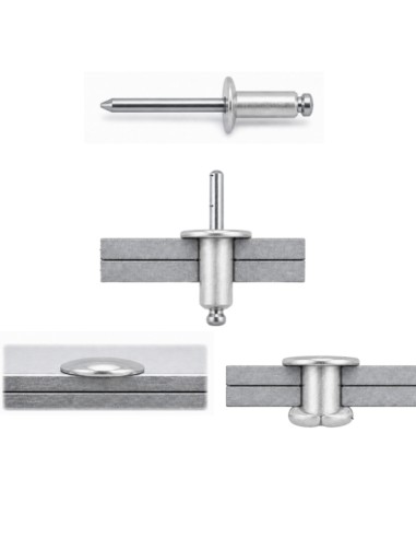 1 x Blind rivets Aluminium Stahlgewinde 4.8X10...