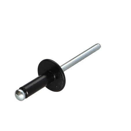 1 x Blind rivets Aluminium Stahlgewinde 4.8X12 Thickness Of Panel 5 A7 Large Head ALX Black