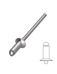 Blind rivets Aluminium Stahlgewinde 4X10 Head Countersunk