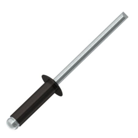 1 x Blind rivets Aluminium Stahlgewinde 3.4X11 Standard round head Black