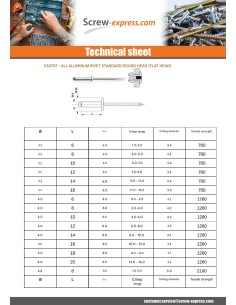 Rivet alu 3.2X8 Flat Head RAL4010 2