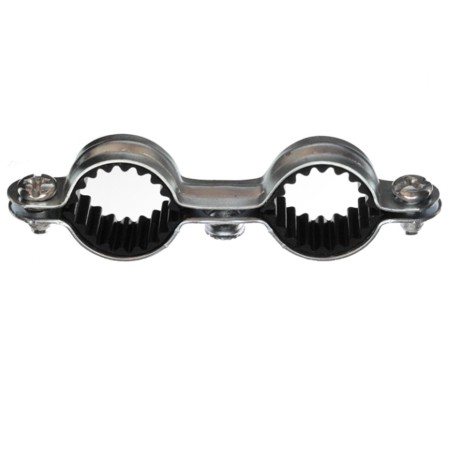 1 x Double soundproof fixing collar M7X150 Diameter 16 Zinc Plated