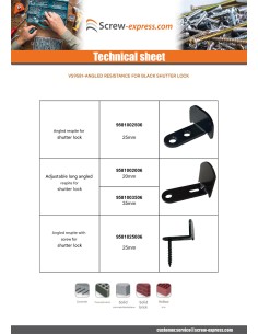 Angled bevel for shutter espagnolette 25MM Black 2
