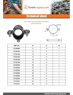 Simple soundproof fixing collar M7X150 Diameter 16 Zinc... 2