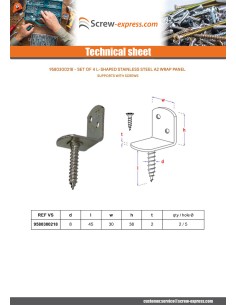 Set of 4 L-shaped braid panel brackets with screw 30X2... 2