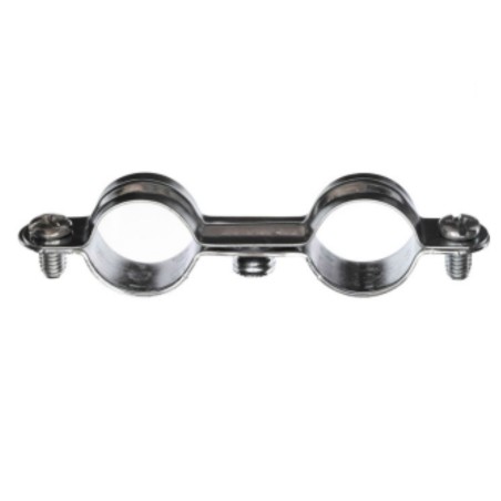 1 x Double metal hose clamp M7X150 Diameter 18 Zinc Plated