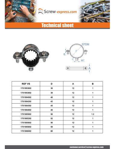 1 x Simple soundproof fixing collar M7X150...