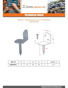 L-shaped bracket for woven panel with screw 30X2 Hot Dip... 2