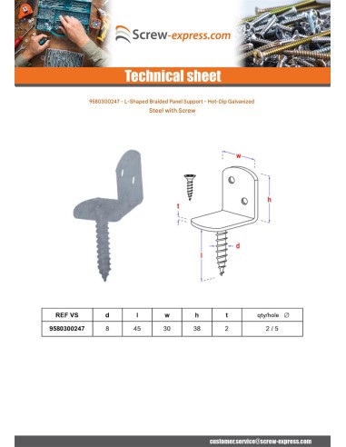 1 x L-shaped bracket for woven panel with screw...