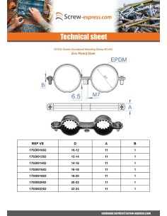 Double soundproof fixing collar M7X150 Diameter 12 Zinc... 2