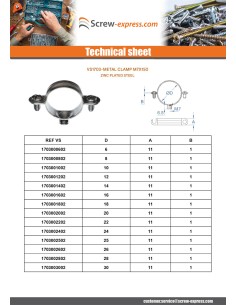 Metal hose clamp M7X150 Diameter 40 Zinc Plated 2