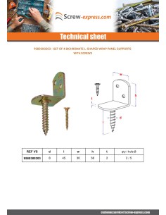Set of 4 L-shaped braid panel brackets with screw 30X2... 2