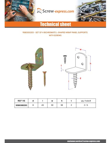 1 x Set of 4 L-shaped brackets for woven panels...