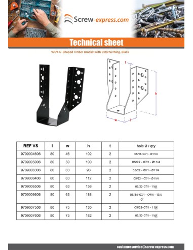 1 x Joist hanger U-shaped to Wings External...