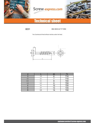 1 x Chipboard Screw Stainless Steel A2...