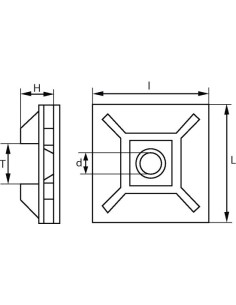 Cable Tie Mounts - Adhesive-Backed 5.5 2