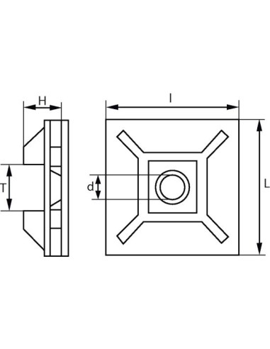 1 x Cable Tie Mounts - Adhesive-Backed 4.6