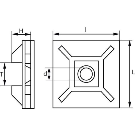 1 x Cable Tie Mounts - Adhesive-Backed 4.6