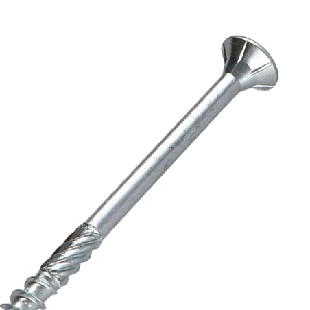 1 x Chipboard Screw Tekor Countersunk Head With Serration 5X100 Thread Length: 60 T25 Zinc Plated cut Type 17 Drilling